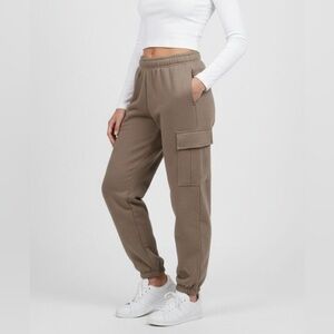 Tuff Athletics Women’s Fleece Cargo Jogger Side Pockets NWT